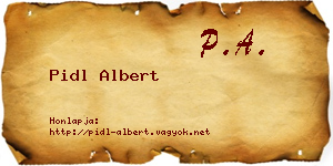 Pidl Albert névjegykártya