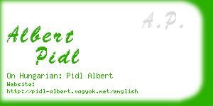 albert pidl business card